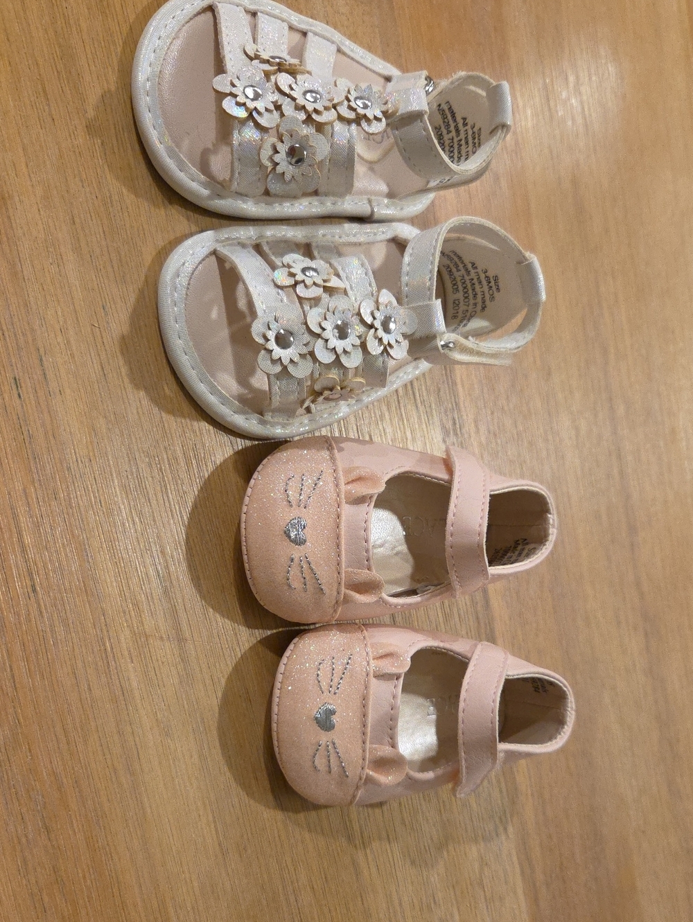 Kids Place Pink Floral Sandals & Pink Cat Mary Janes - Cute Toddler Shoe Set